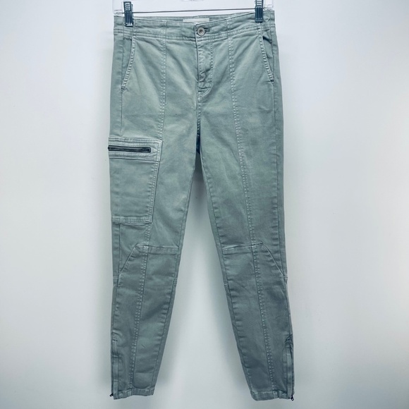 Anthropologie Pants - Anthropologie Pants Sz 27 Women’s Moto Utility Trouser Skinny Sage Green